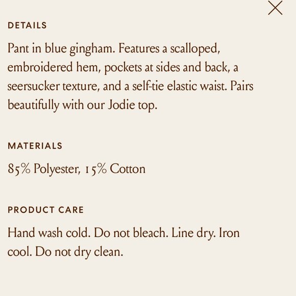 BNWT Loeffler Randal Blake Blue Gingham Emboidered Pant - Picture 7 of 13